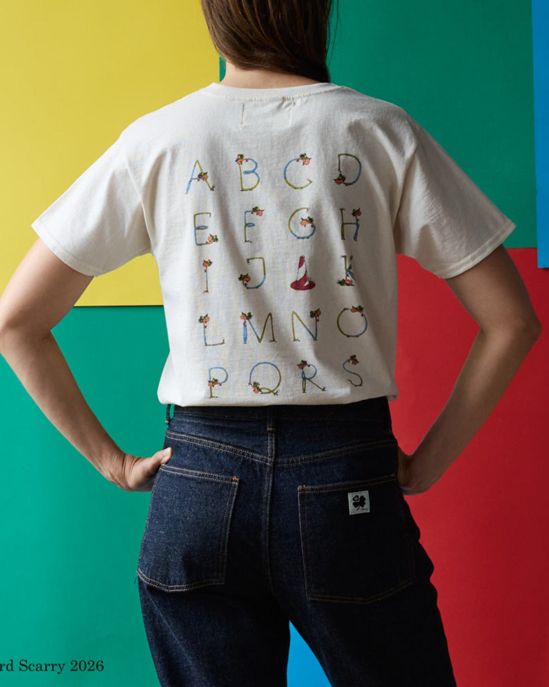 Merci x Richard Scarry - Alphabet T-Shirt - Ecru