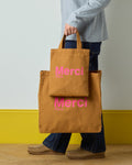 Merci - Tote Bag En Coton - Camel & Rose