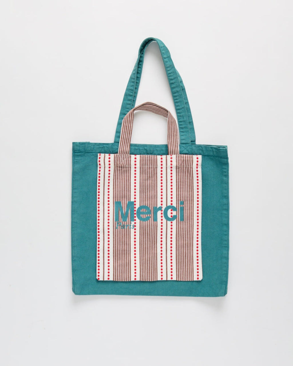 Merci - Hickory Cotton Tote Bag - Blue stripes