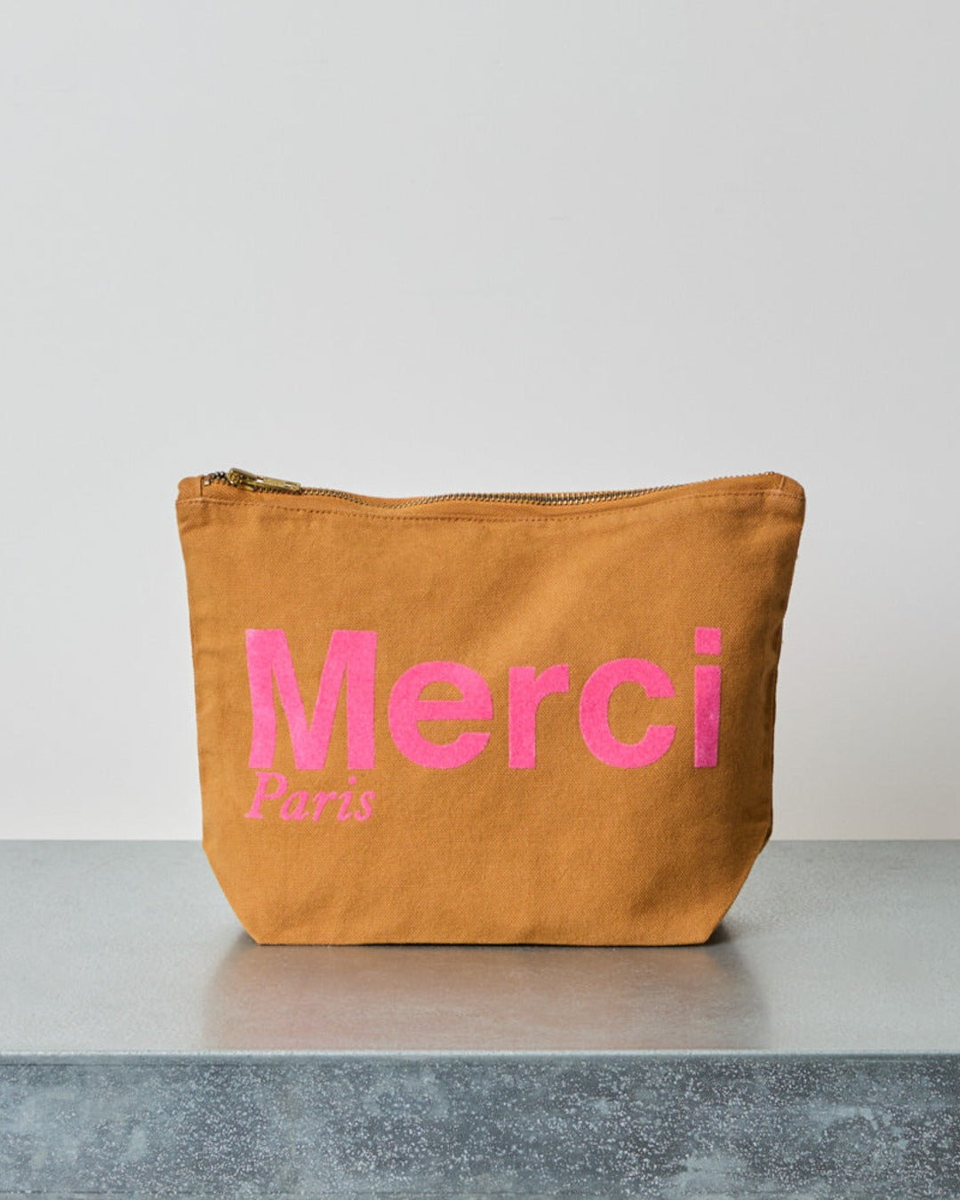 Merci - Pochette En Coton - Camel & Rose