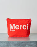 Merci - Cotton pouch - Red & Ecru