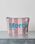Merci - Hickory cotton pouch - Blue stripes