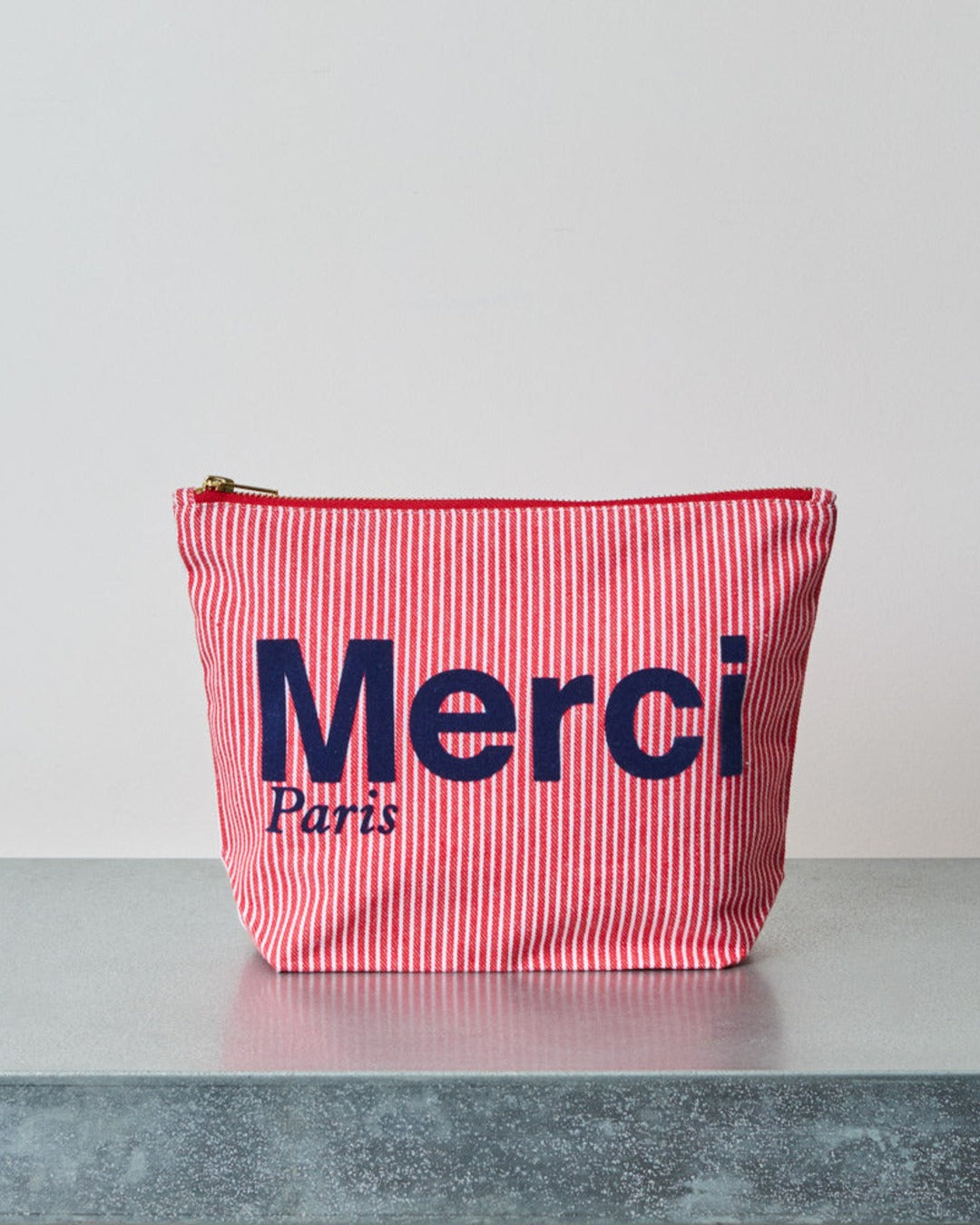 Merci - Pochette En Coton Hickory - Rouge