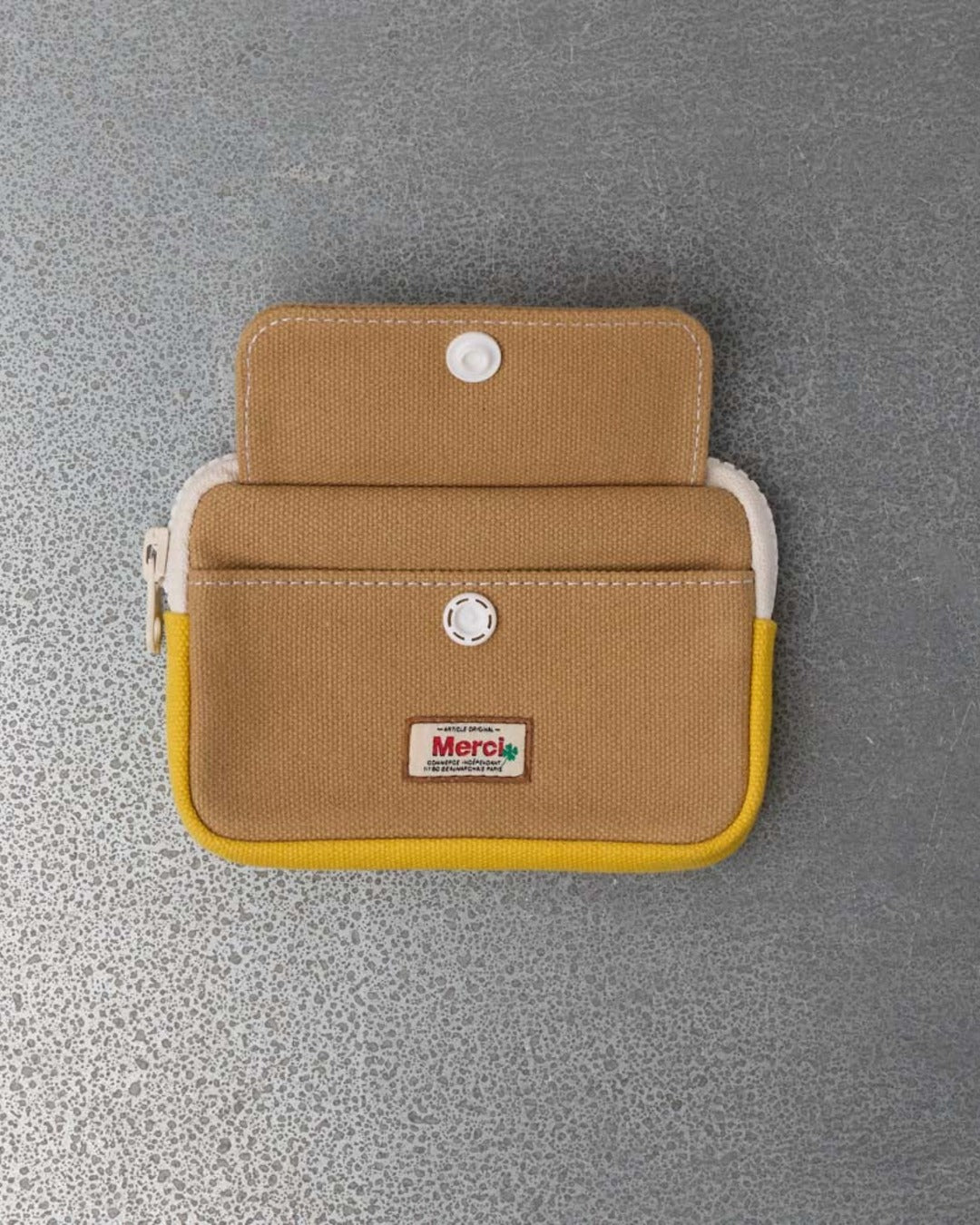 Merci - Porte Monnaie Candide S - Beige & Jaune