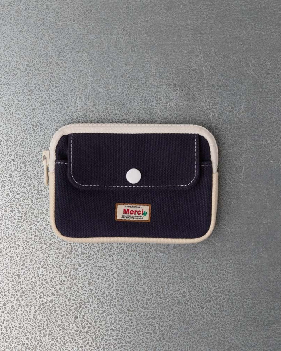 Merci - Porte Monnaie Candide S - Marine & Ecru