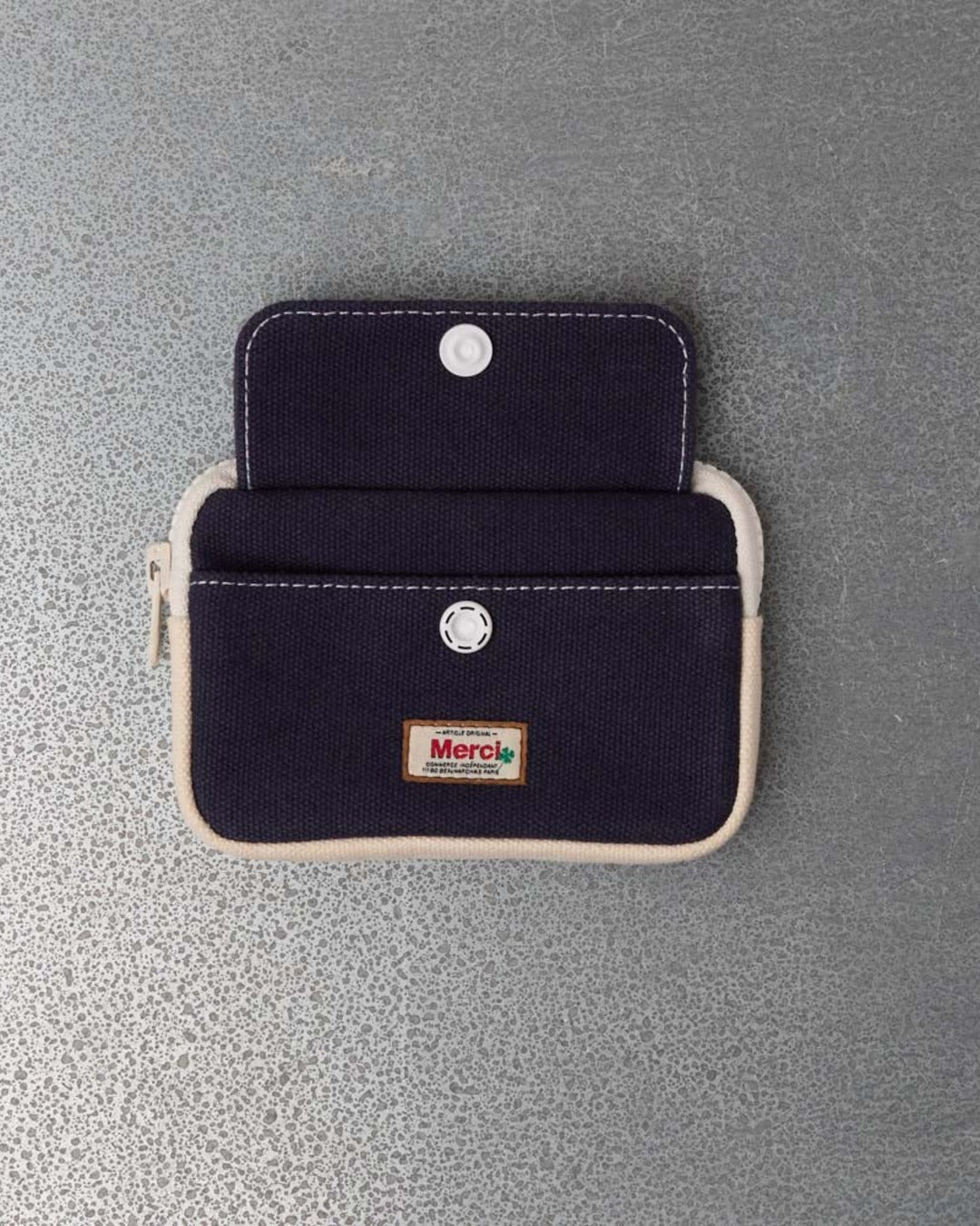 Merci - Porte Monnaie Candide S - Marine & Ecru