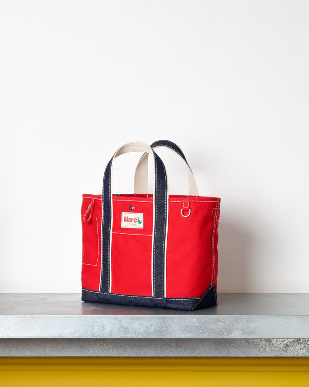 Merci - Candide shopping bag Ribbon - Red & Denim