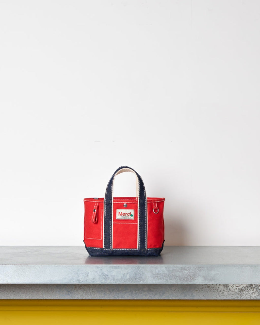 Merci - Candide shopping bag Ribbon - Red & Denim