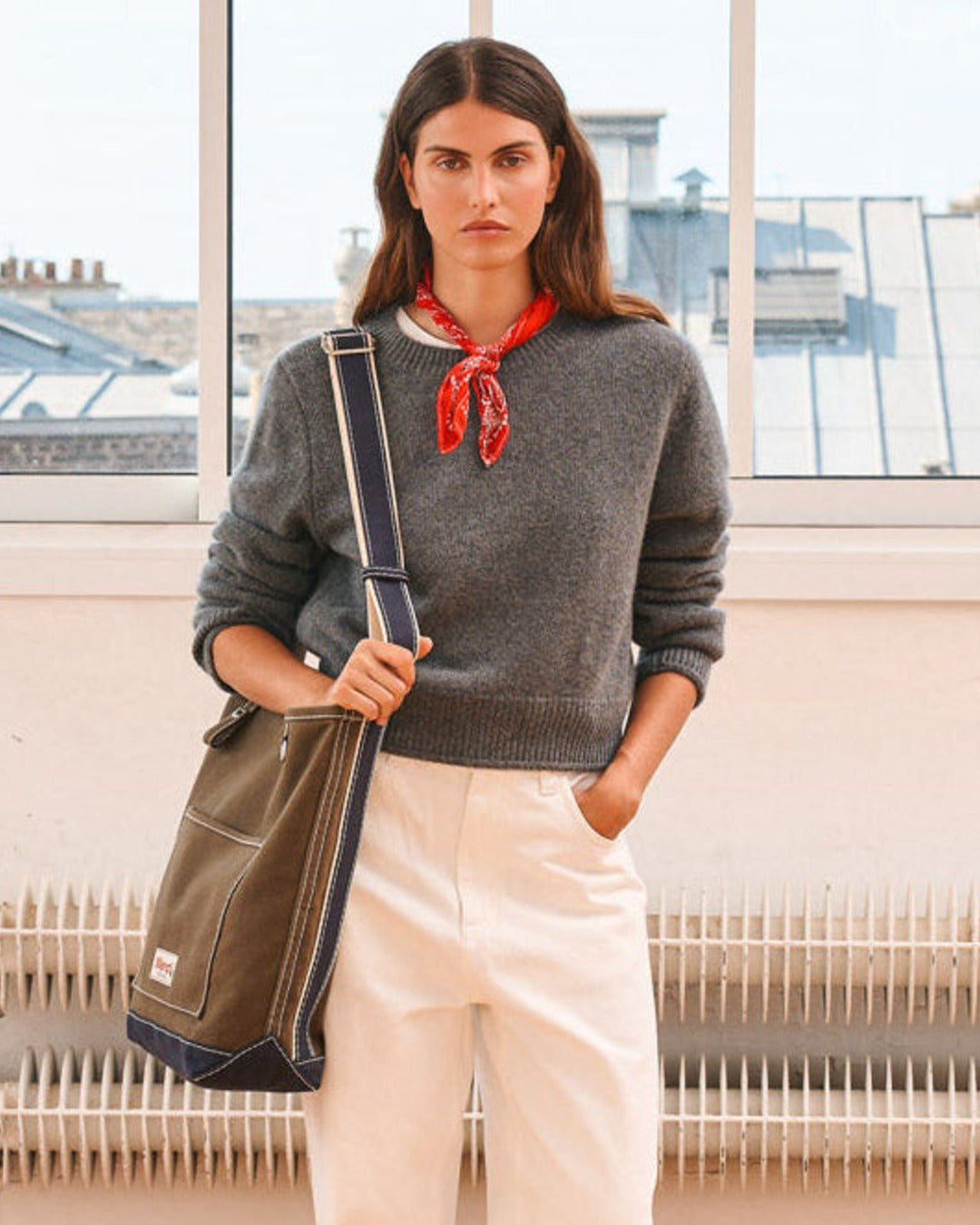 Merci - Sac Hobo - Olive & Marine