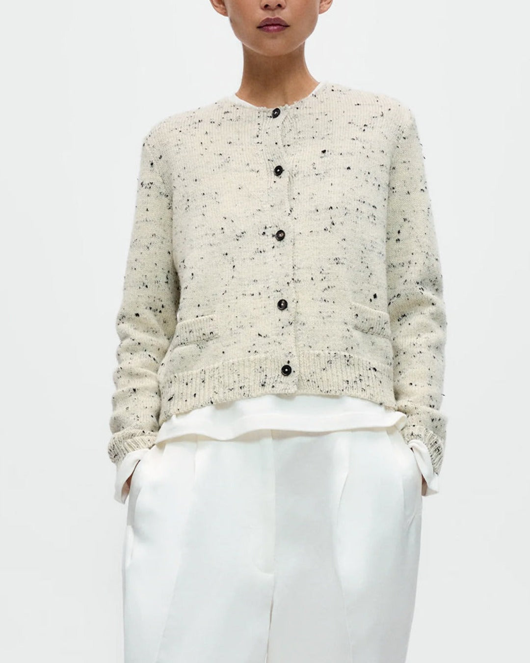 Cordera - Flecked cardigan - Ecru