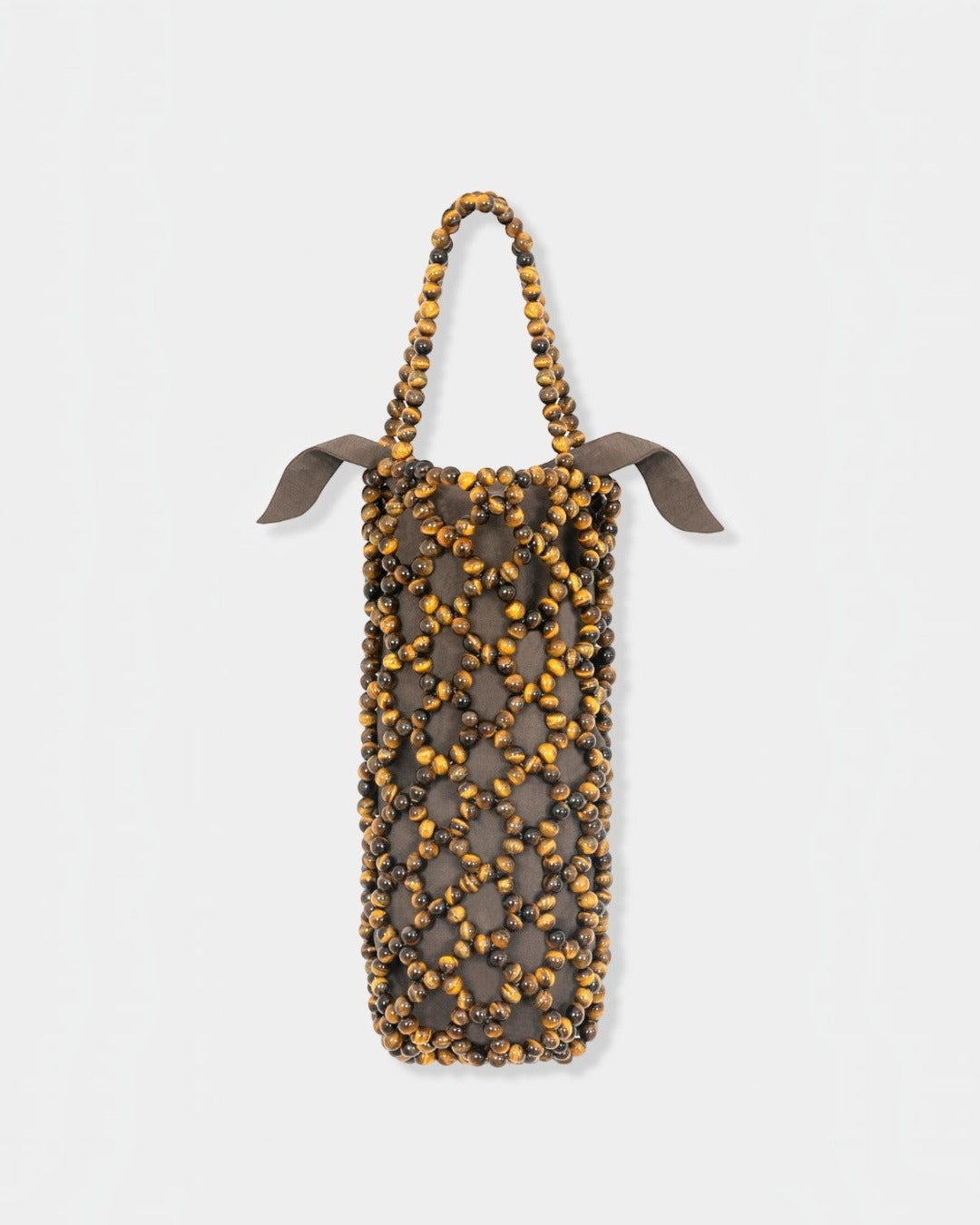 Cordera - Tiger's Eye Beaded Bag - Brown