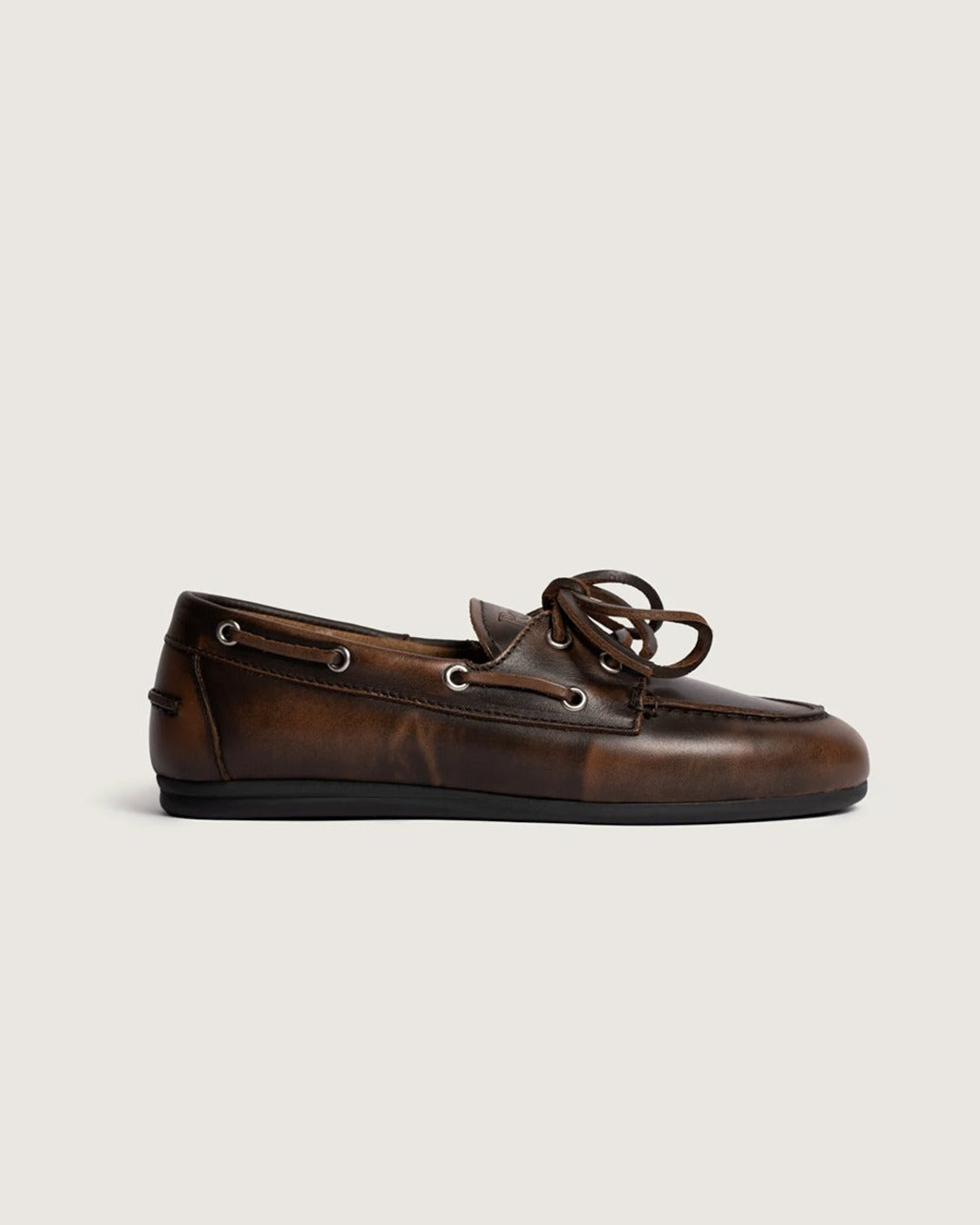 Posa - Brushed Boat Loafers - Coffee