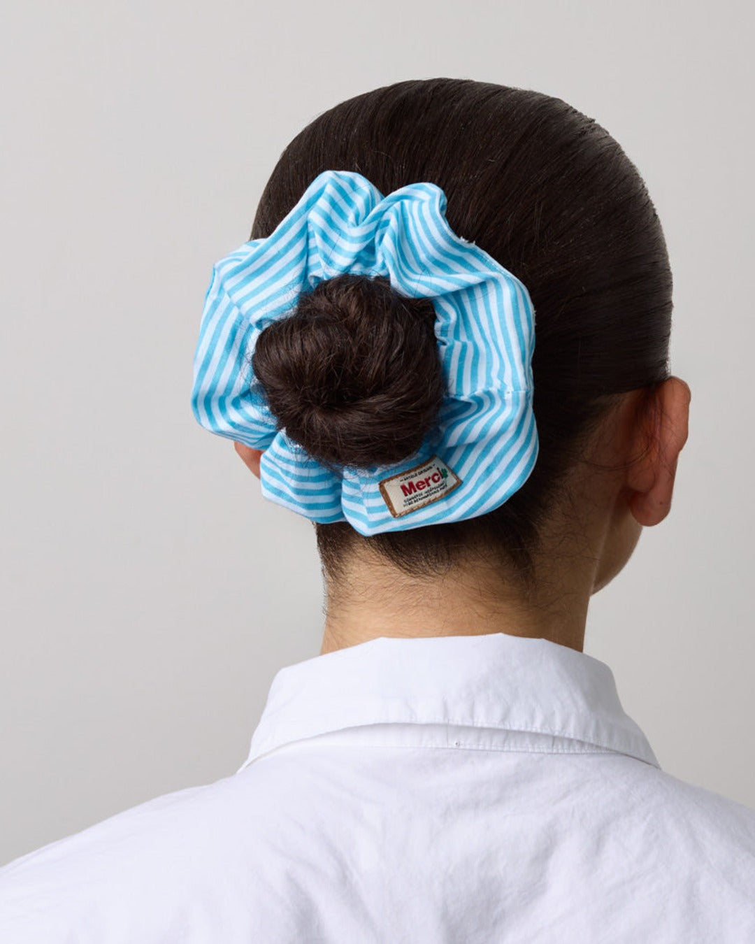 Merci - Scrunchie - Sky Blue Stripes