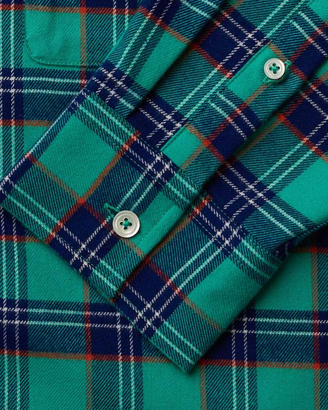 Au Vieux Campeur - Congés Payés - Chemise Elmer Flanelle - Vert & Marine
