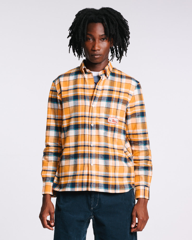 Au Vieux Campeur - Congés Payés - Chemise Elmer Flanelle - Jaune & Marine
