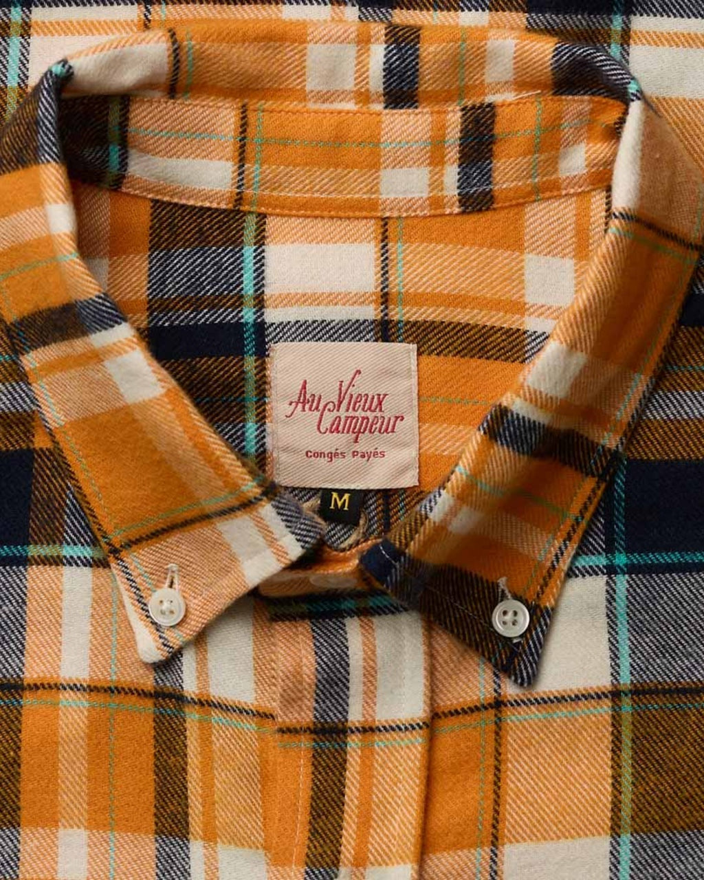 Au Vieux Campeur - Congés Payés - Chemise Elmer Flanelle - Jaune & Marine