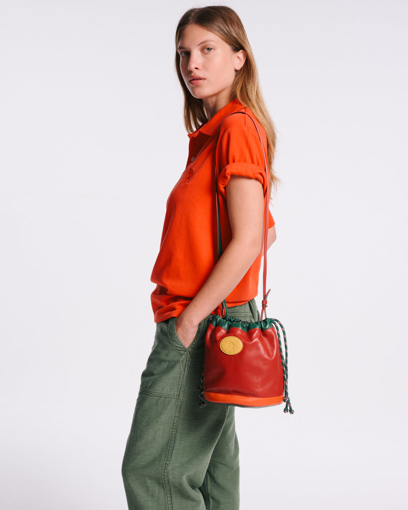 Au Vieux Campeur - Paid Leave - Climber Bag - Bordeaux Green & Orange