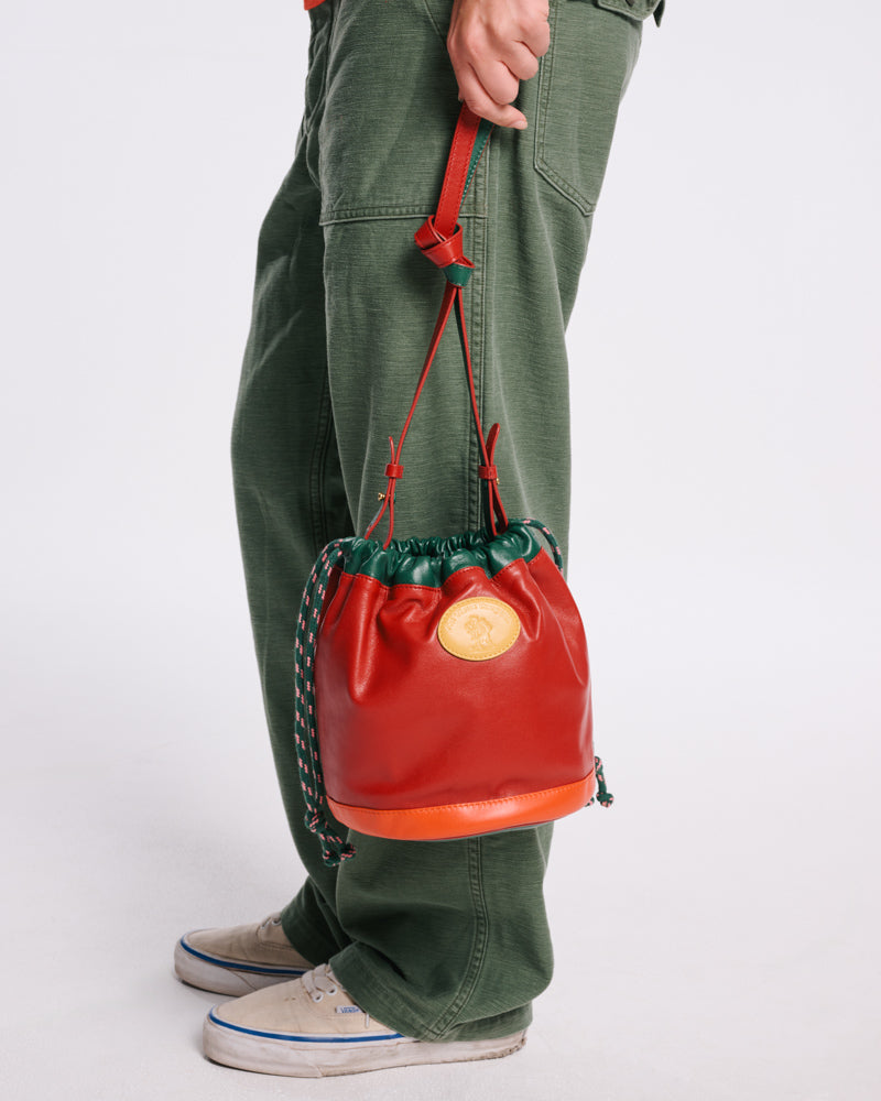 Au Vieux Campeur - Paid Leave - Climber Bag - Bordeaux Green & Orange