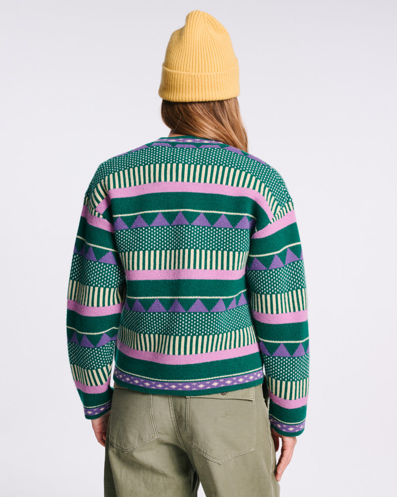 Au Vieux Campeur - Paid Leave - Nicole Cardigan - Green & Purple