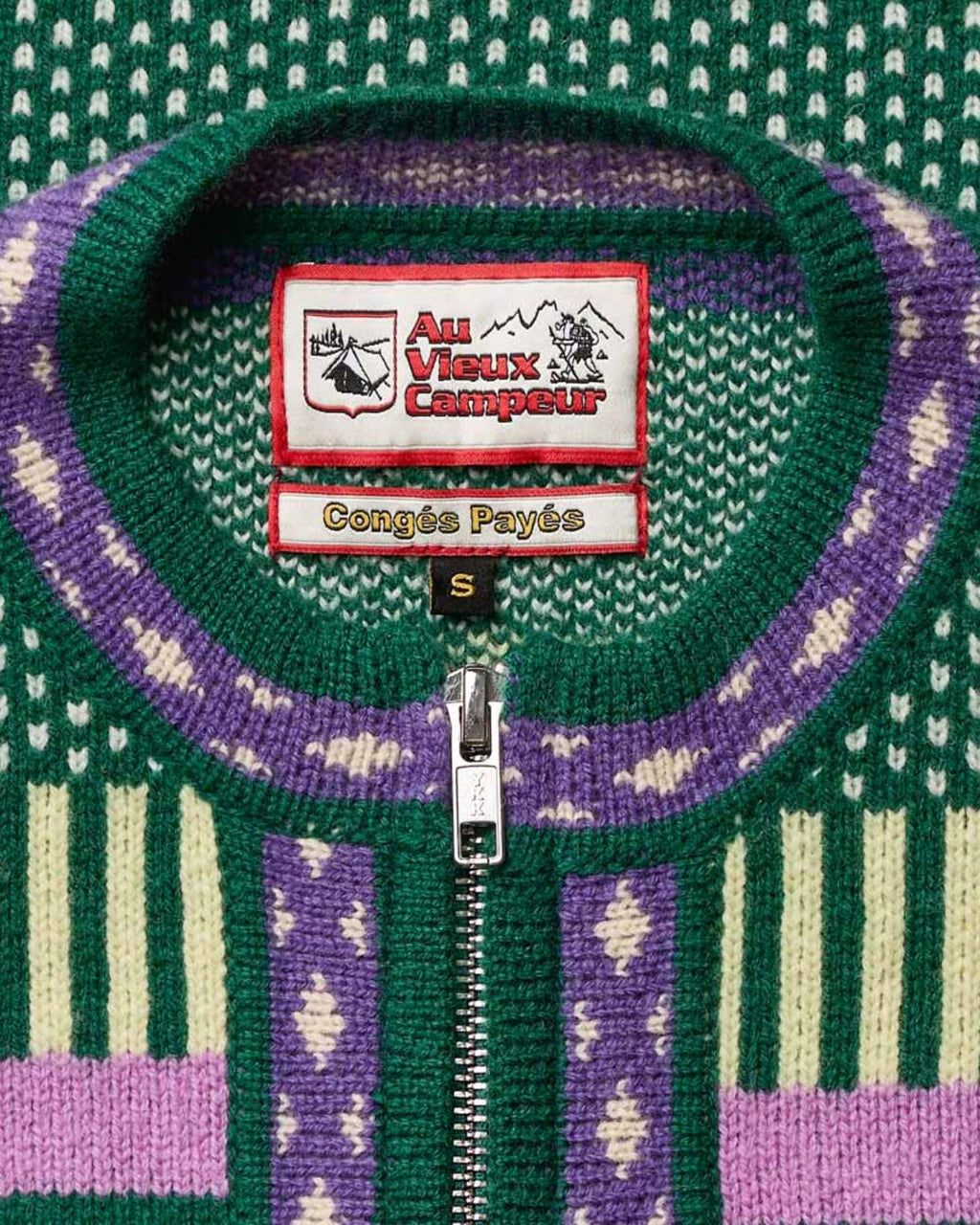 Au Vieux Campeur - Paid Leave - Nicole Cardigan - Green & Purple