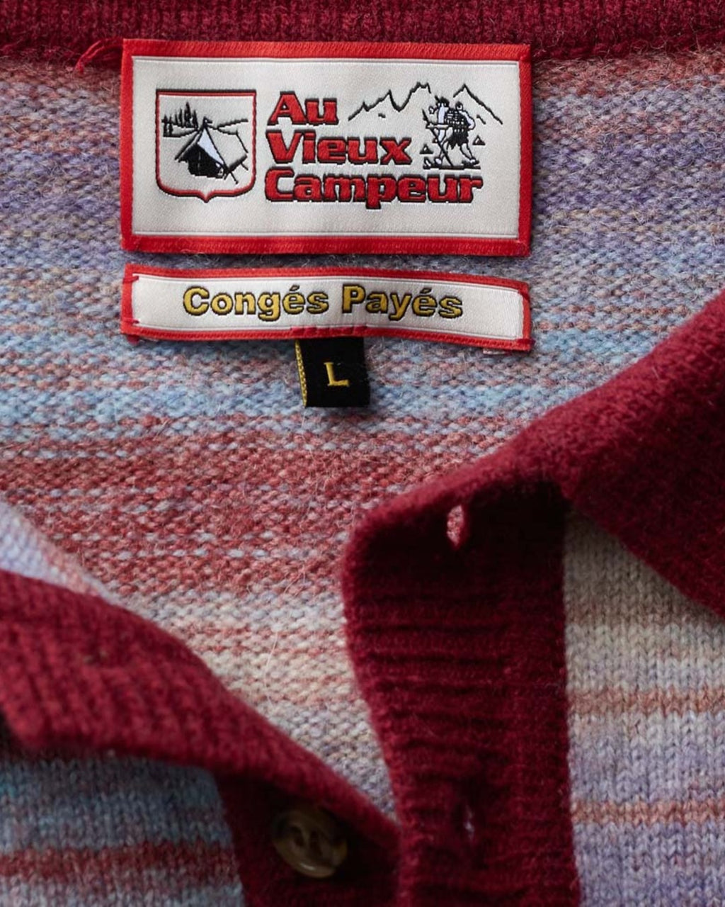 Au Vieux Campeur - Paid Leave - Hugo Sweater - Bordeaux & Bleu