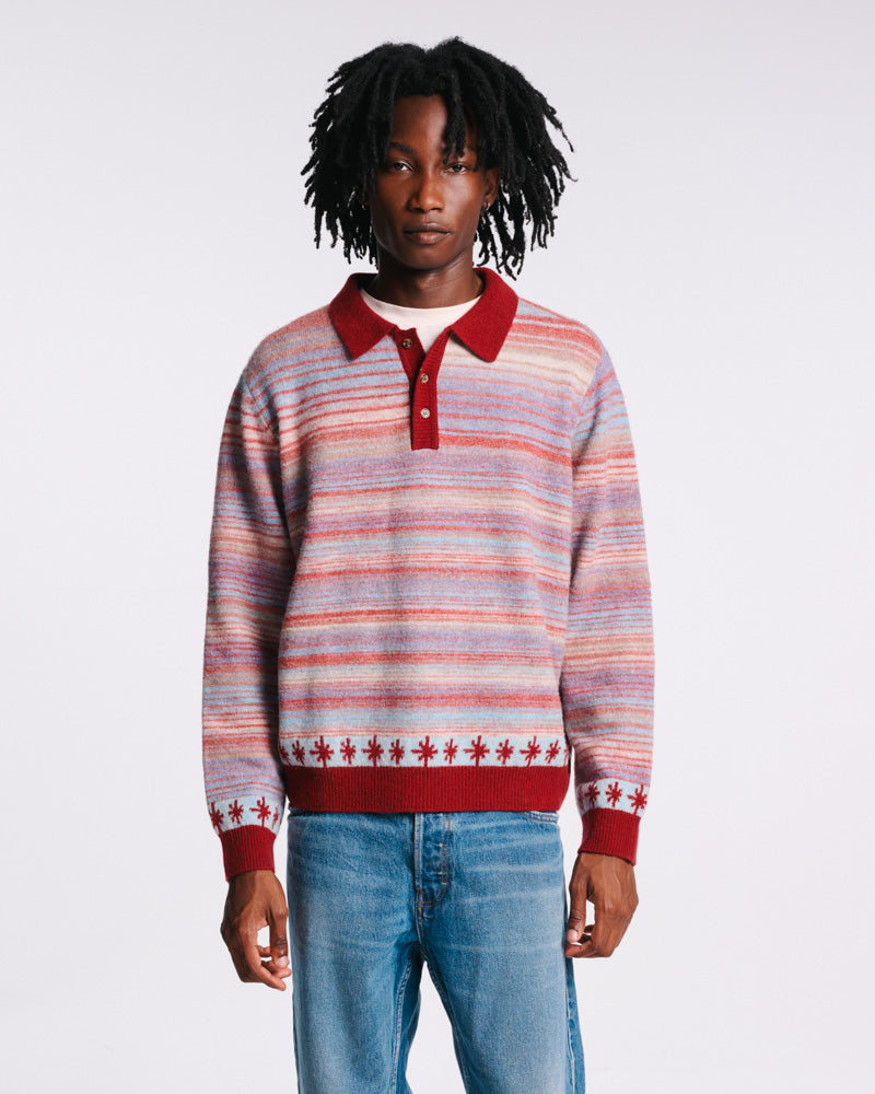Au Vieux Campeur - Paid Leave - Hugo Sweater - Bordeaux & Bleu