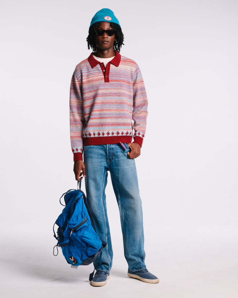 Au Vieux Campeur - Paid Leave - Hugo Sweater - Bordeaux & Bleu