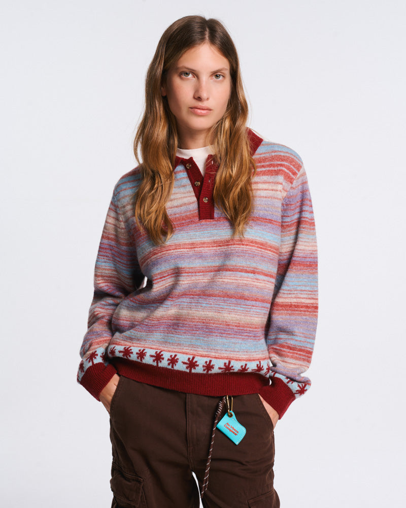 Au Vieux Campeur - Paid Leave - Hugo Sweater - Bordeaux & Bleu