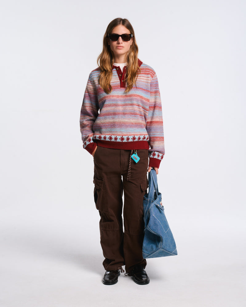 Au Vieux Campeur - Paid Leave - Hugo Sweater - Bordeaux & Bleu