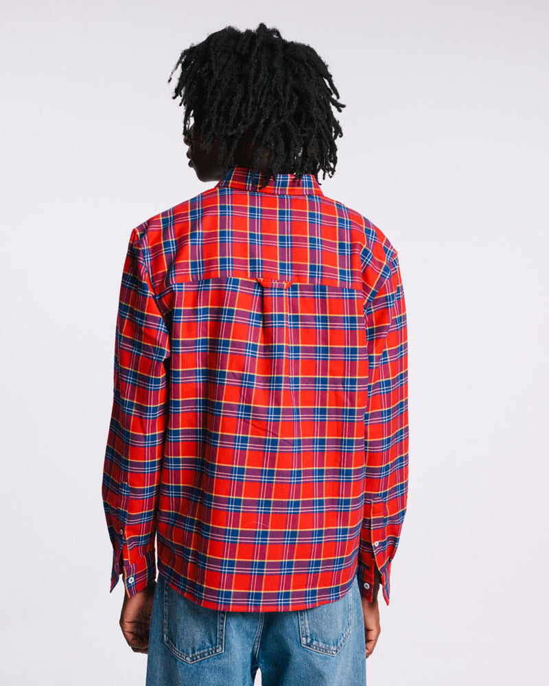 Au Vieux Campeur - Paid Vacation - Elmer Flannel Shirt - Red & Navy