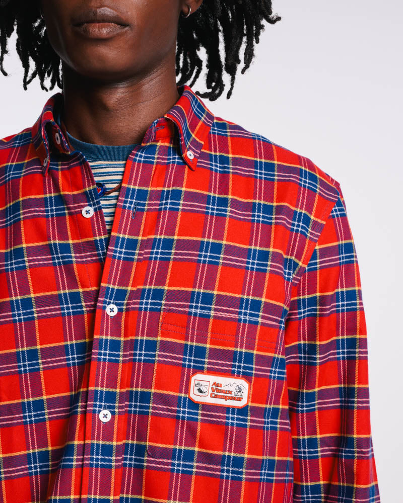 Au Vieux Campeur - Paid Vacation - Elmer Flannel Shirt - Red & Navy