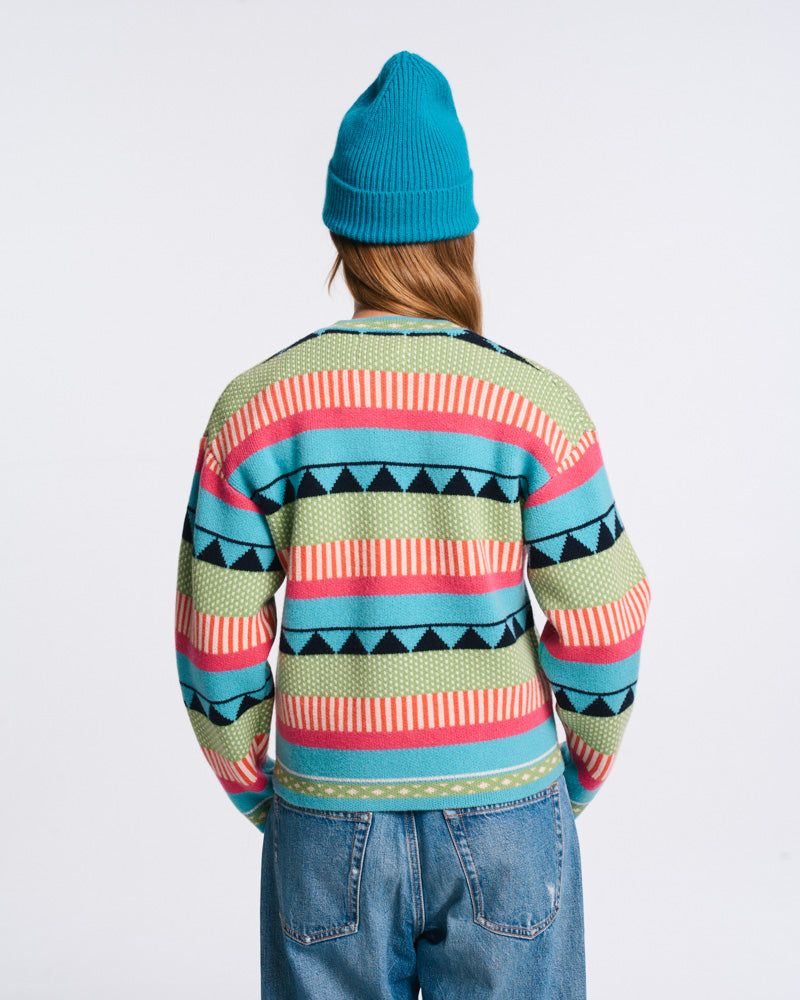 Au Vieux Campeur - Congés Payés - Cardigan Nicole - Vert & Bleu