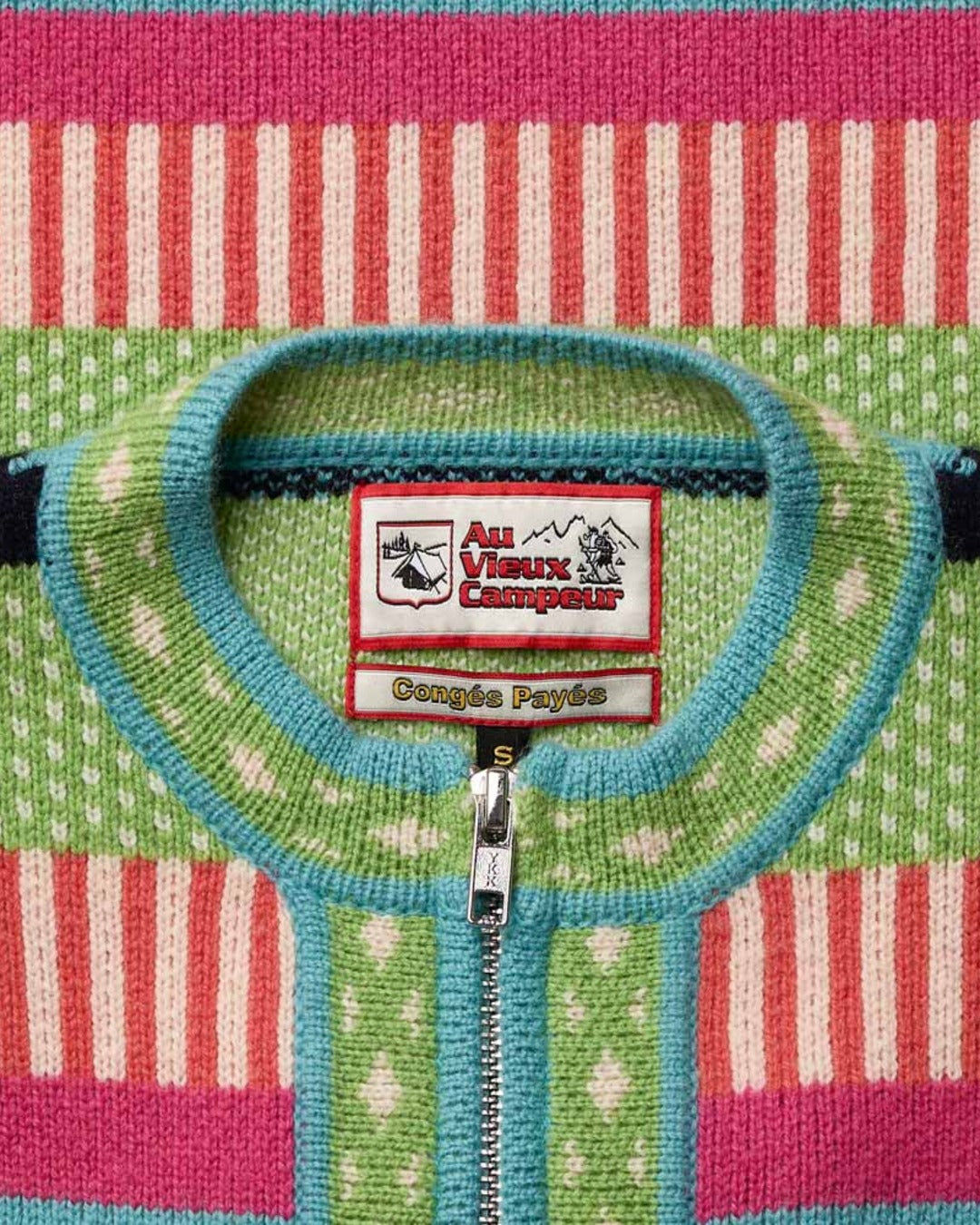 Au Vieux Campeur - Congés Payés - Cardigan Nicole - Vert & Bleu