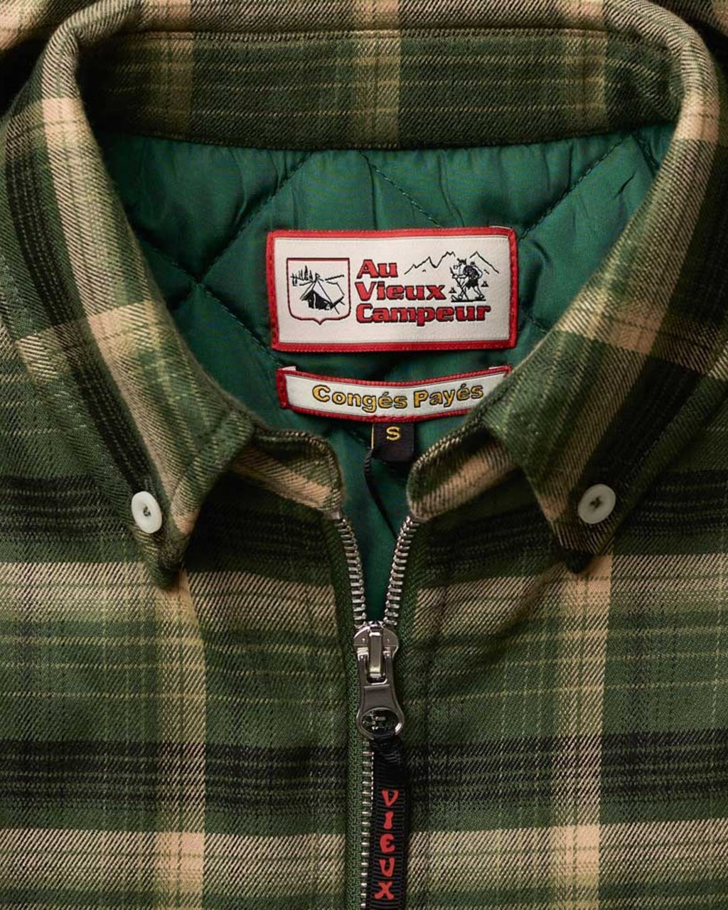 Au Vieux Campeur - Paid Leave - Claudine Checkered Jacket - Green