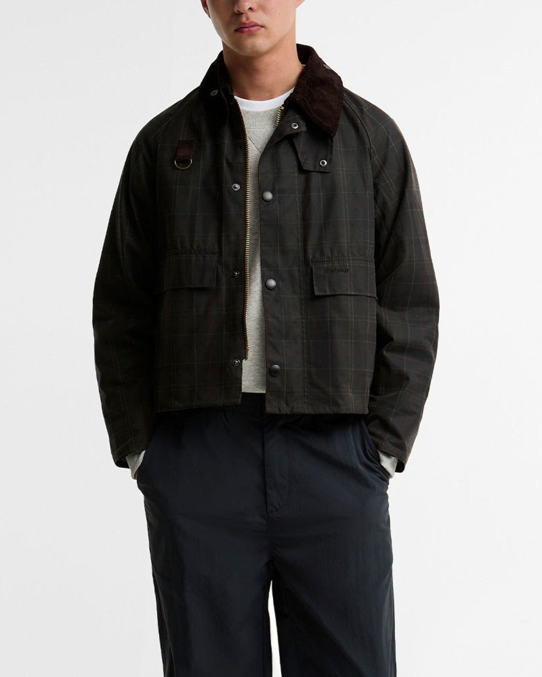 Barbour - Veste Tartan Spey Wax - Noir