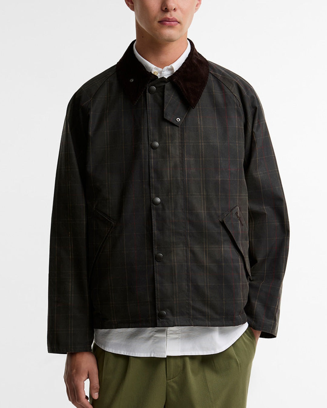Barbour - Veste Transport Wax Tartan - Noir