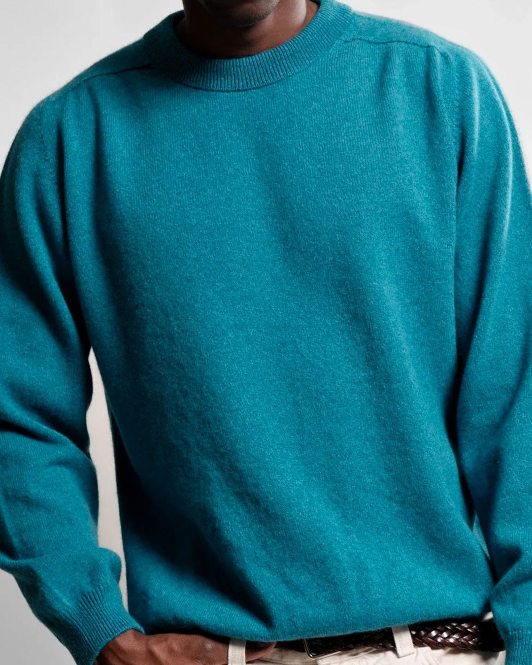 Nitto Knitwear - Pull Armen Col Rond - Bleu Bondi