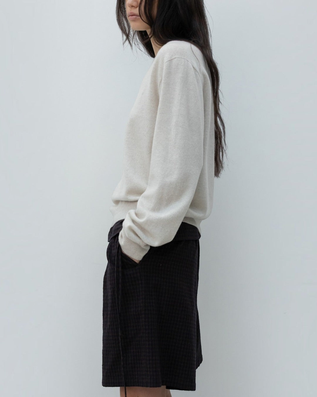 Low Classic - Pull Col V - Ivoire