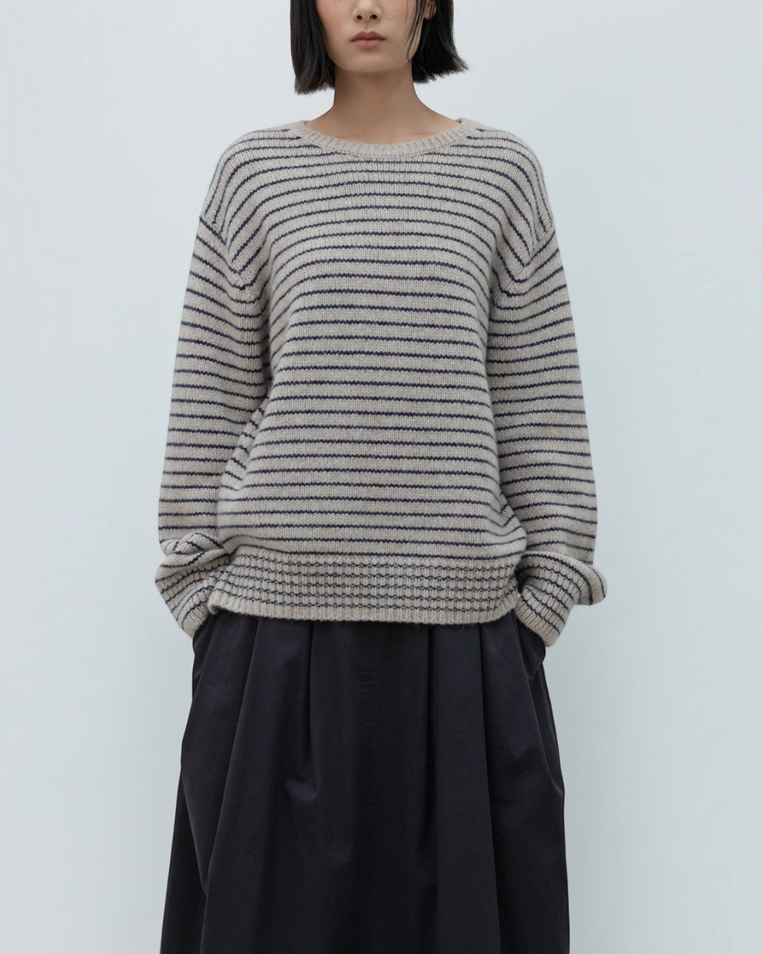 Low Classic - Striped Sweater - Beige