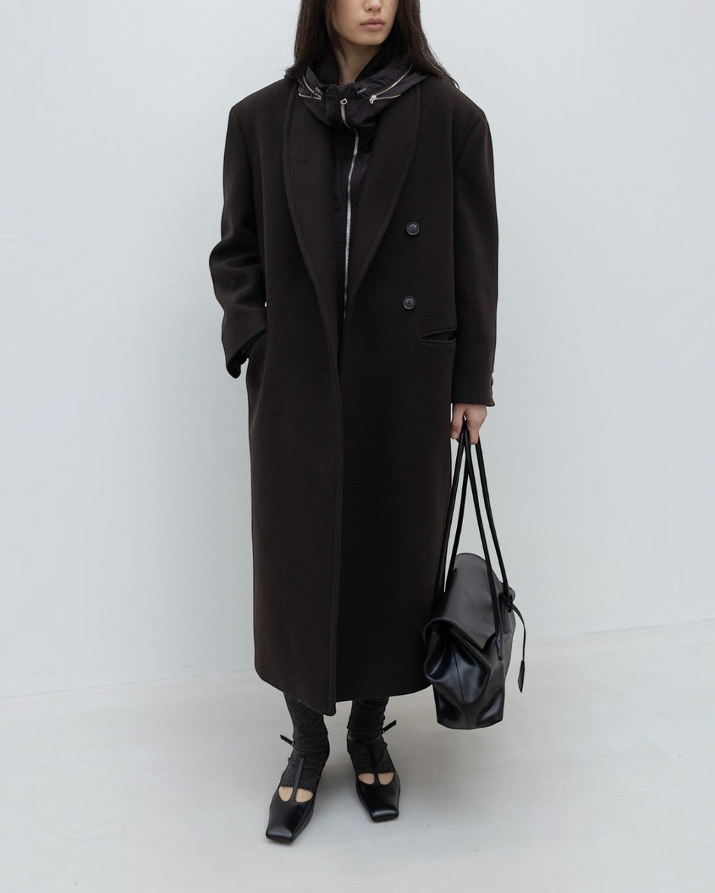 Low Classic - Manteau Col Châle - Marron