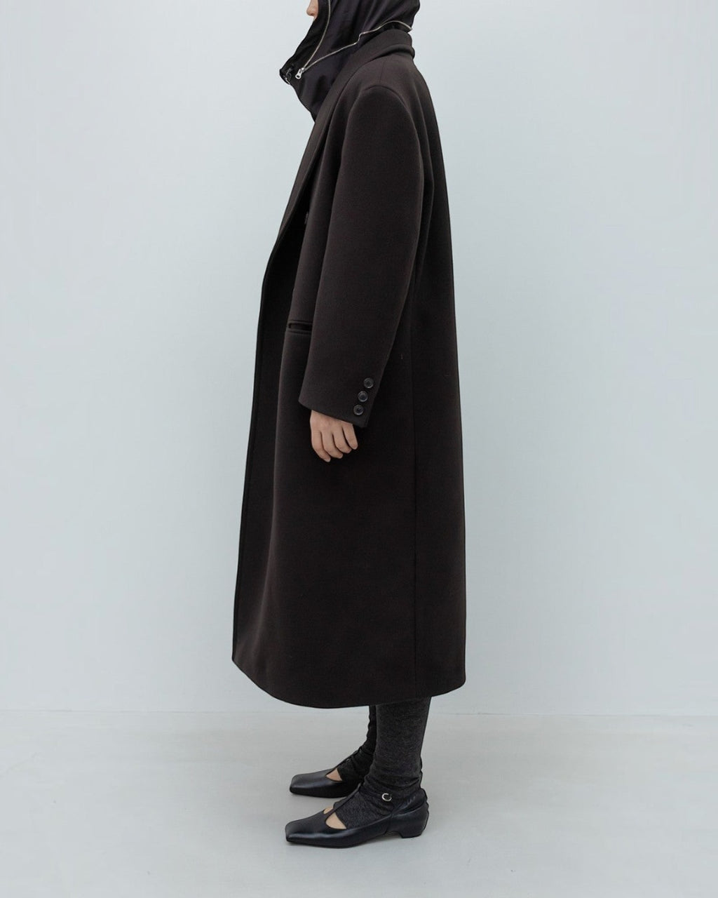 Low Classic - Manteau Col Châle - Marron