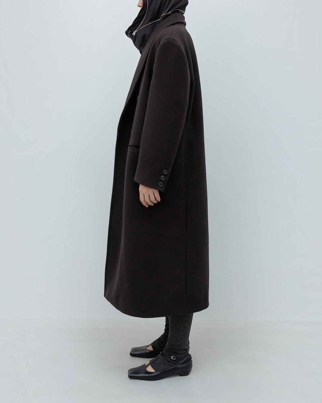Low Classic - Manteau Col Châle - Marron