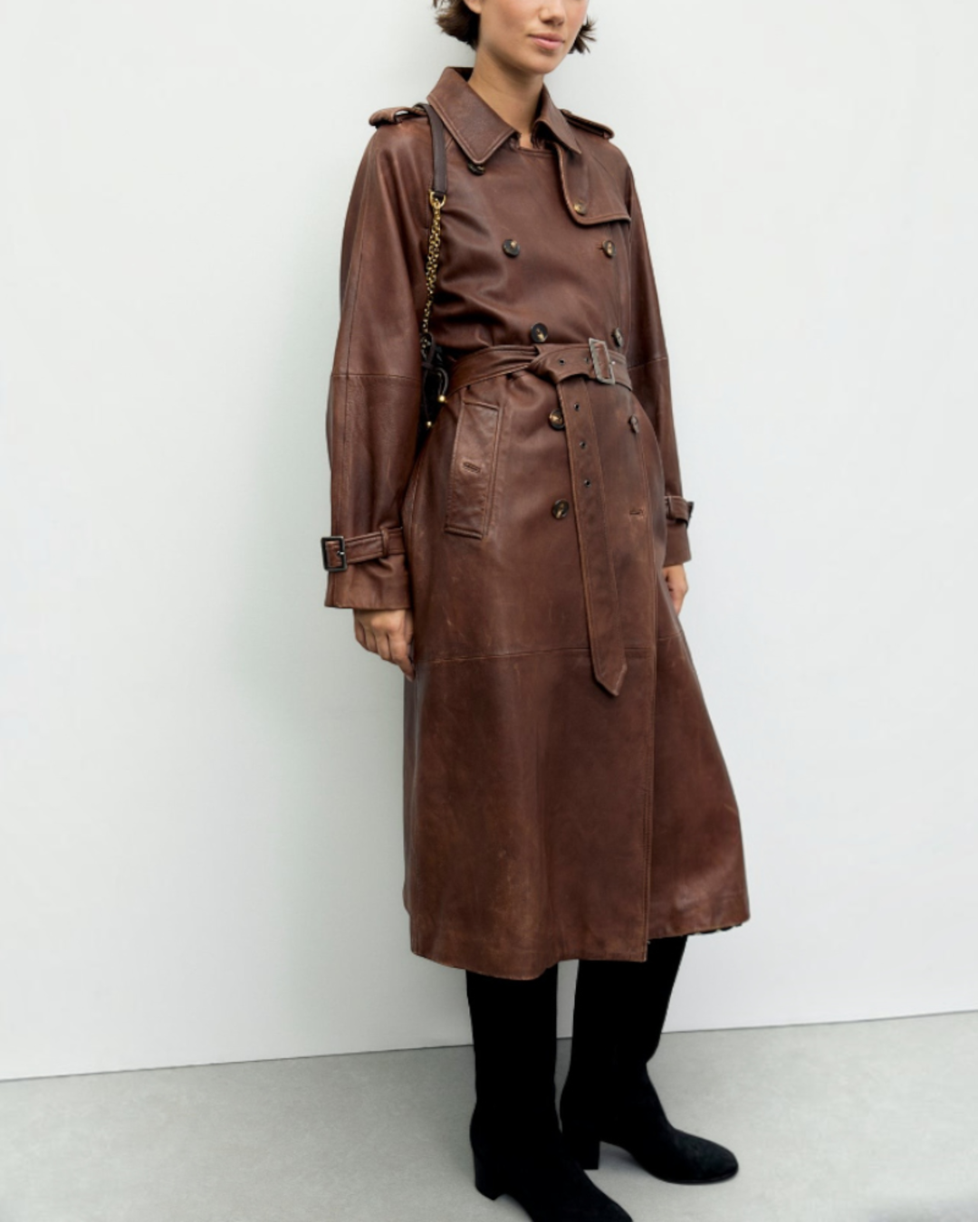 Gerard Darel - Trench En Cuir D'Agneau Lexie - Marron