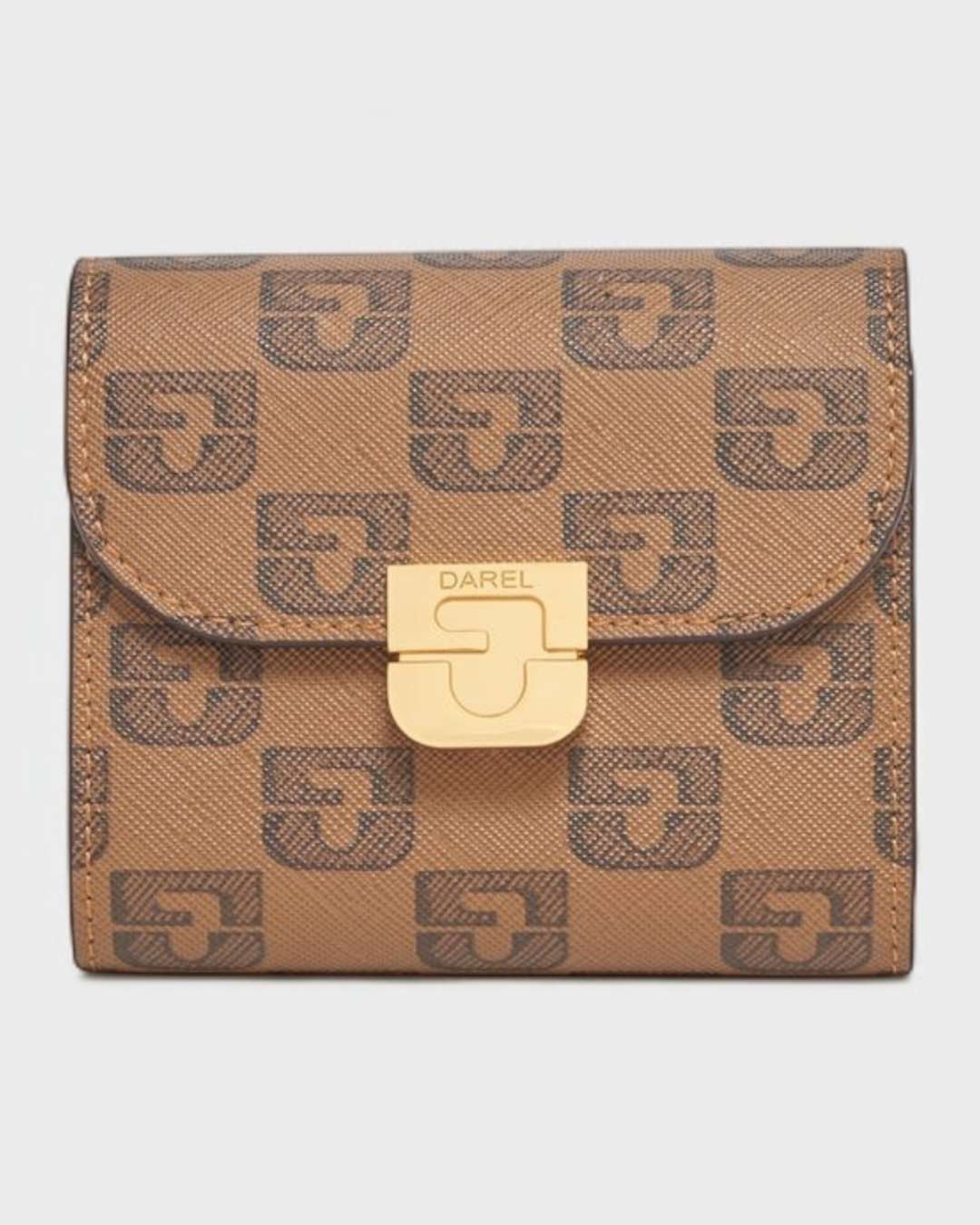 Gerard Darel - Small Monogram Coated Canvas And Mini Leather Wallet - Brown