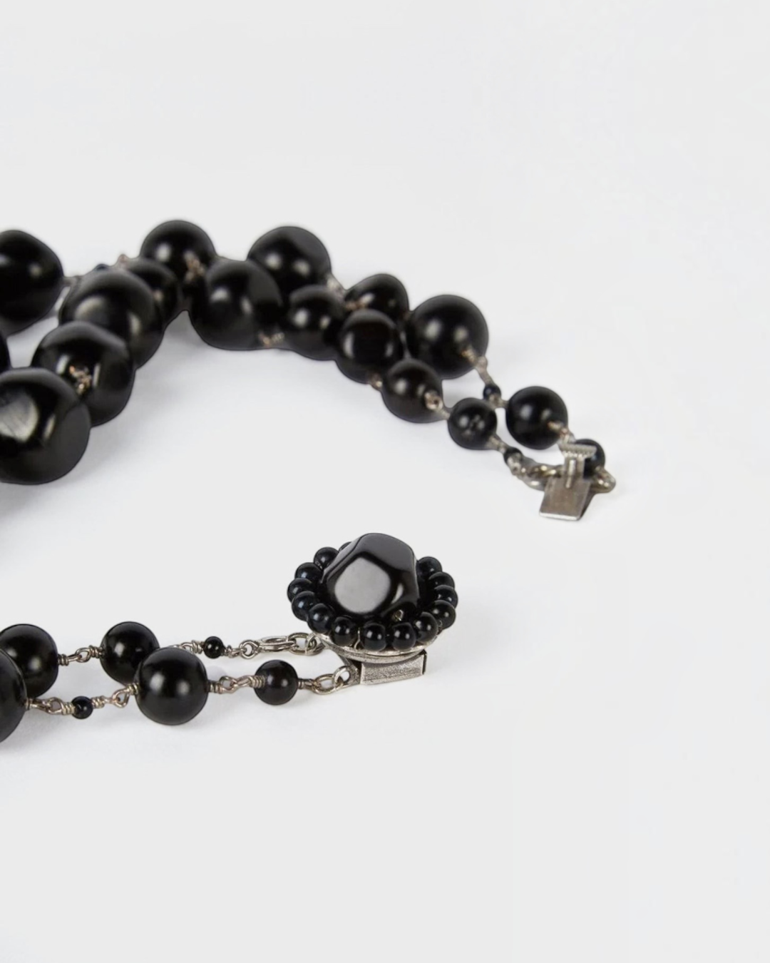 Gerard Darel - Jackie Double Glass Bead Necklace - Black