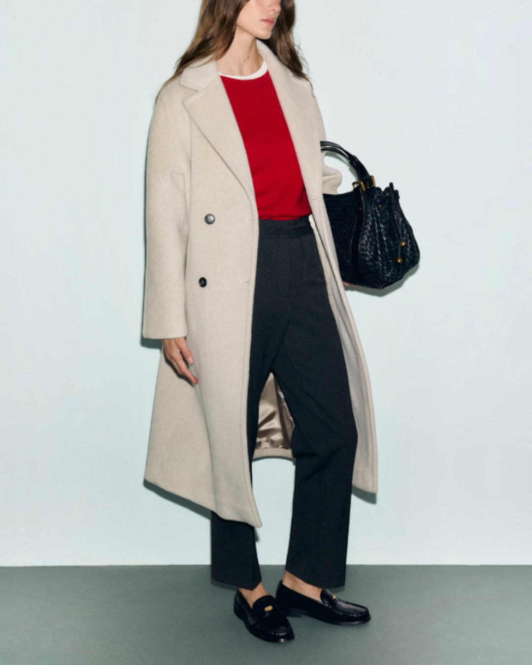Gerard Darel - Manteau Long Croisé En Laine Et Alpaga Alan - Beige