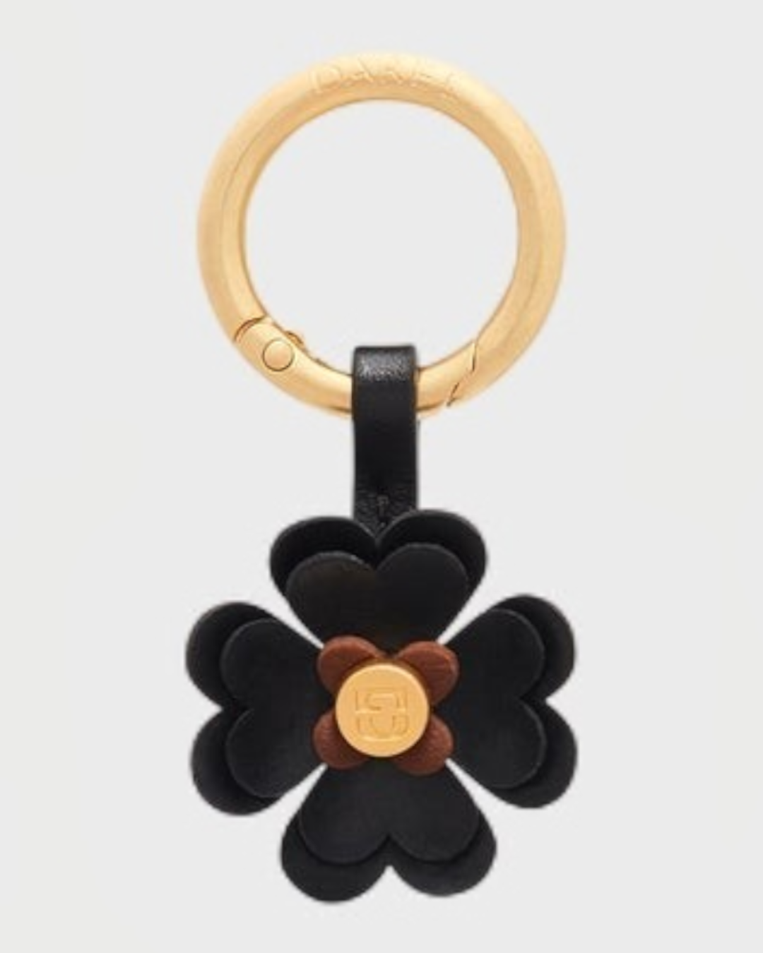 Gerard Darel - Trefoil Leather Charm - Black & Tan