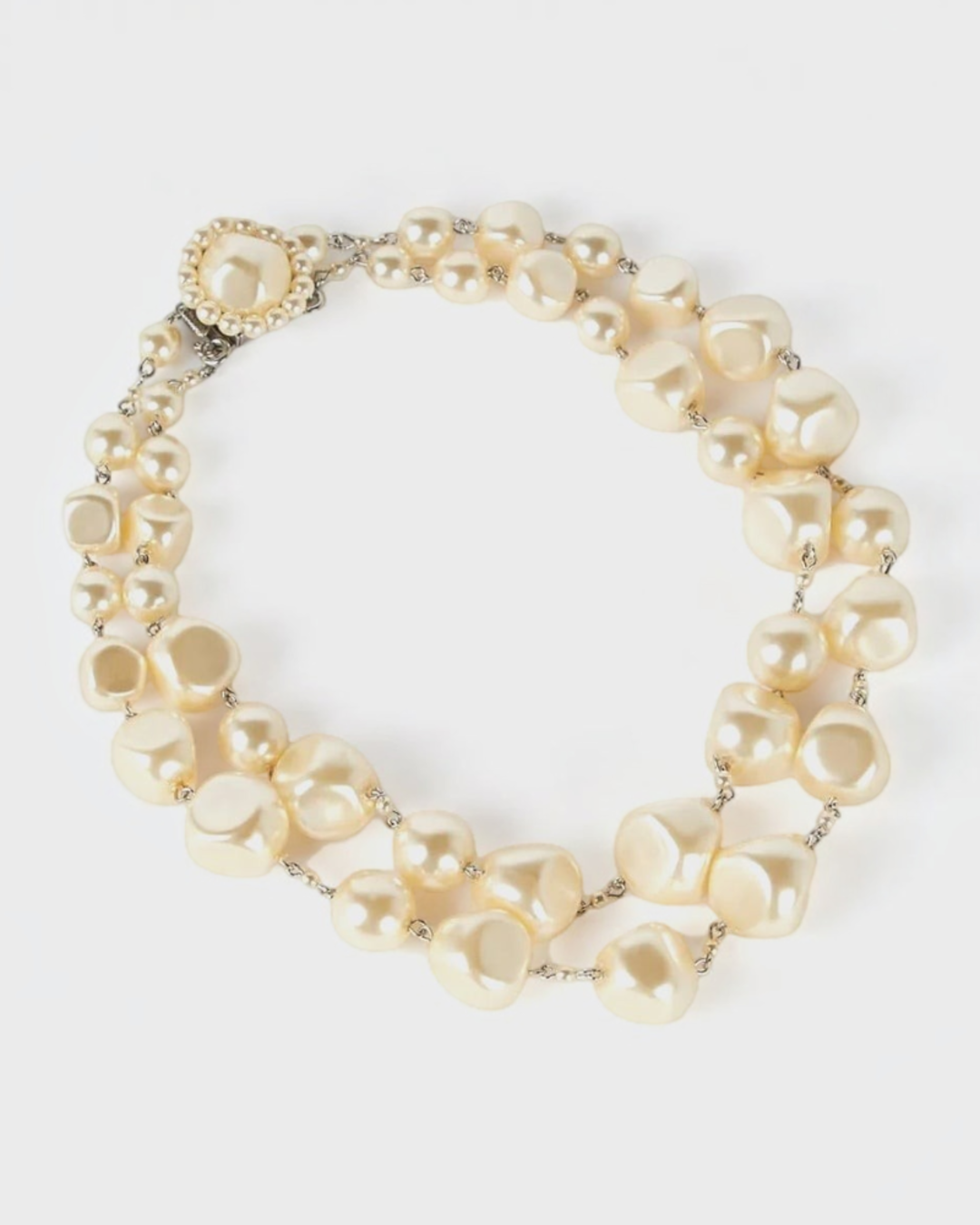 Gerard Darel - Double Glass Bead Necklace - White