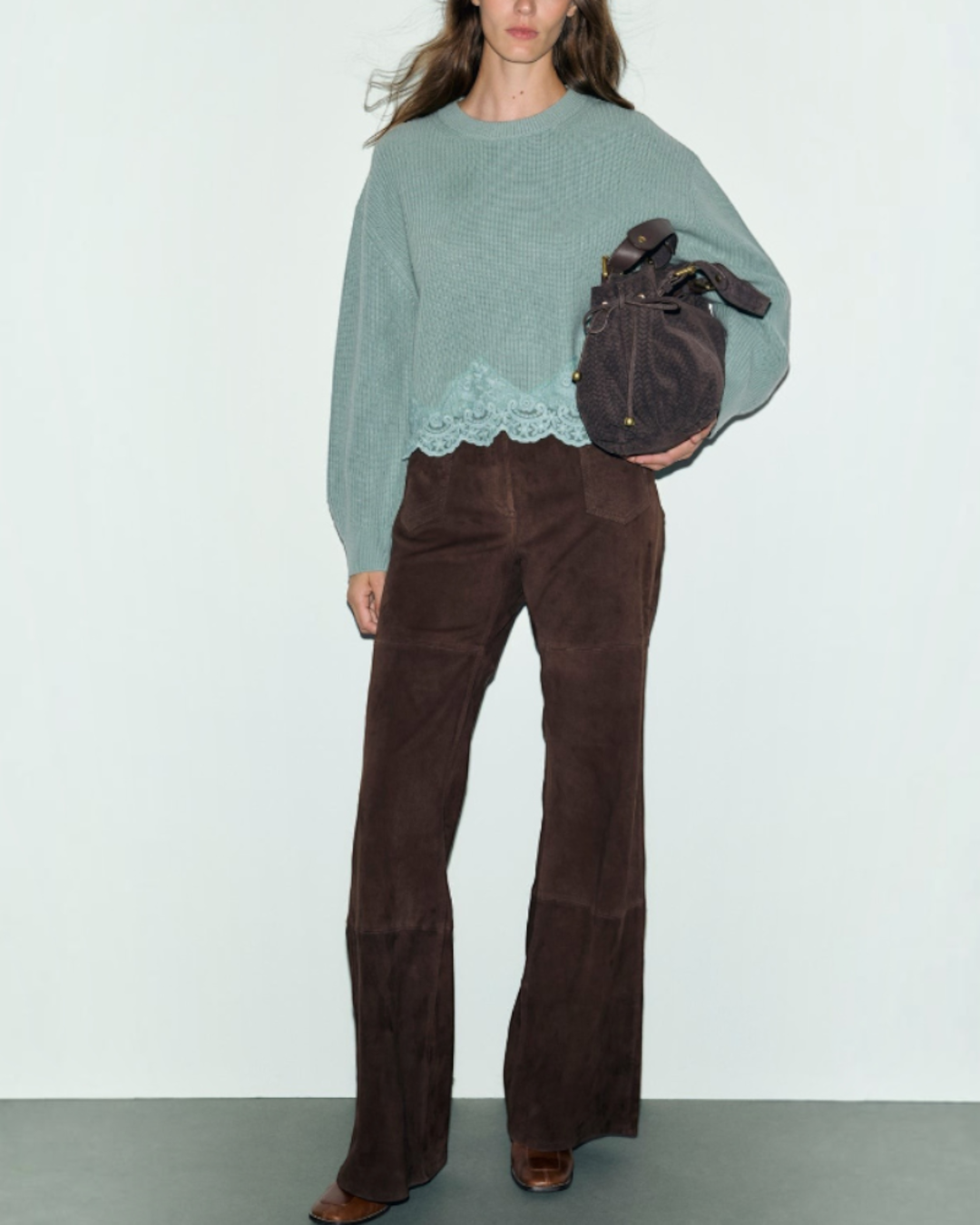 Gerard Darel - Pull Ample En Laine Et Dentelle Riviera - Vert