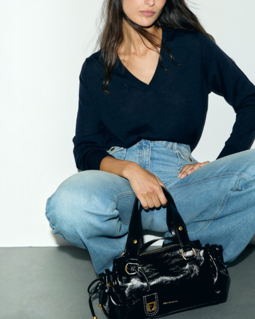 Gerard Darel - Pull V En Laine Fine Rachel - Marine